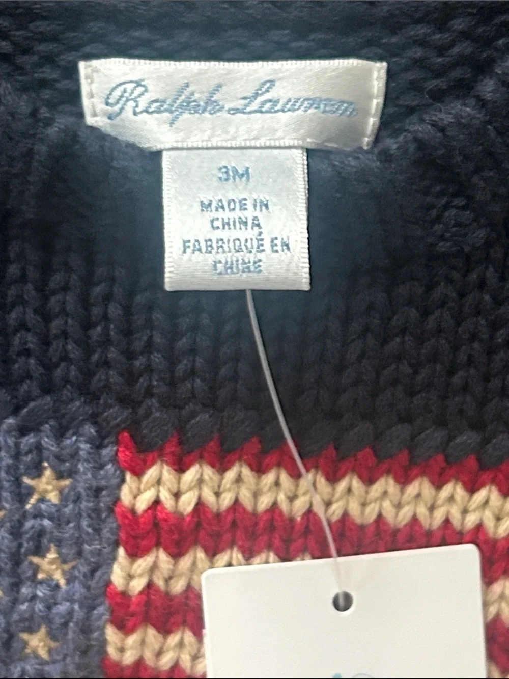 Ralph Lauren Navy Knit Flag Sweater for Kids 50%OFF SEND OFFERS